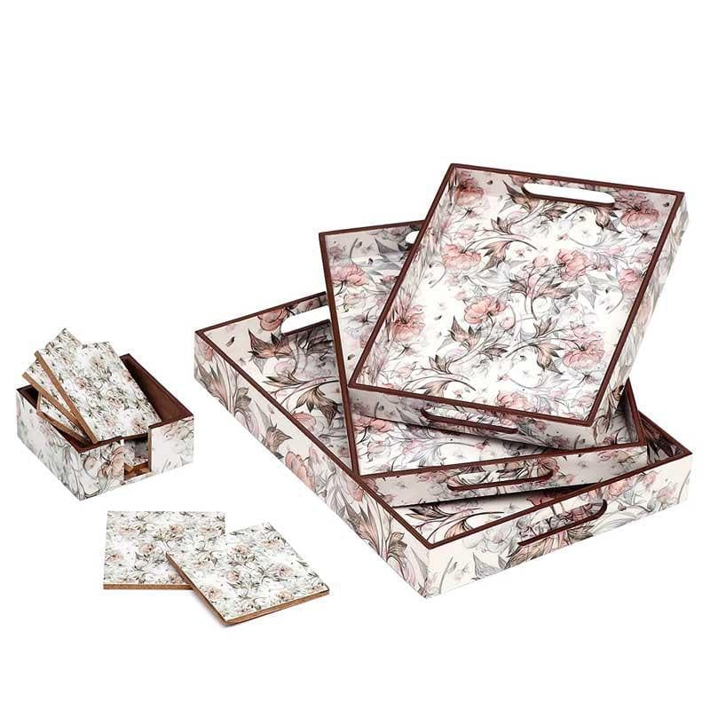 Serving Tray - Alisia Serving Tray And Coaster - Set Of Four