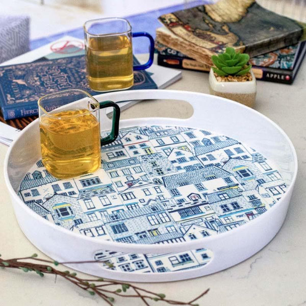 Serving Tray - Blue City Round Serving Tray