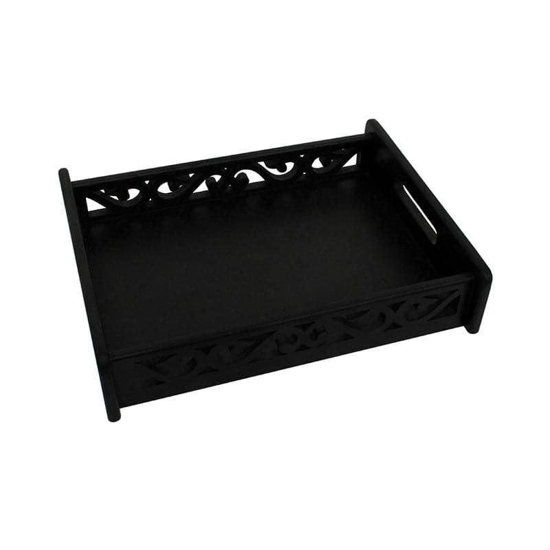 Serving Tray - Cecily Carved Serving Tray - Black