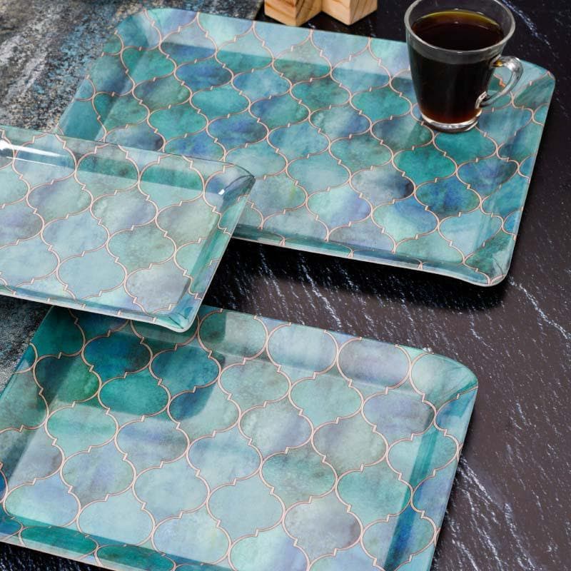 Buy Tray - Moroccan Fervour Serving Tray - Set Of Three at Vaaree online