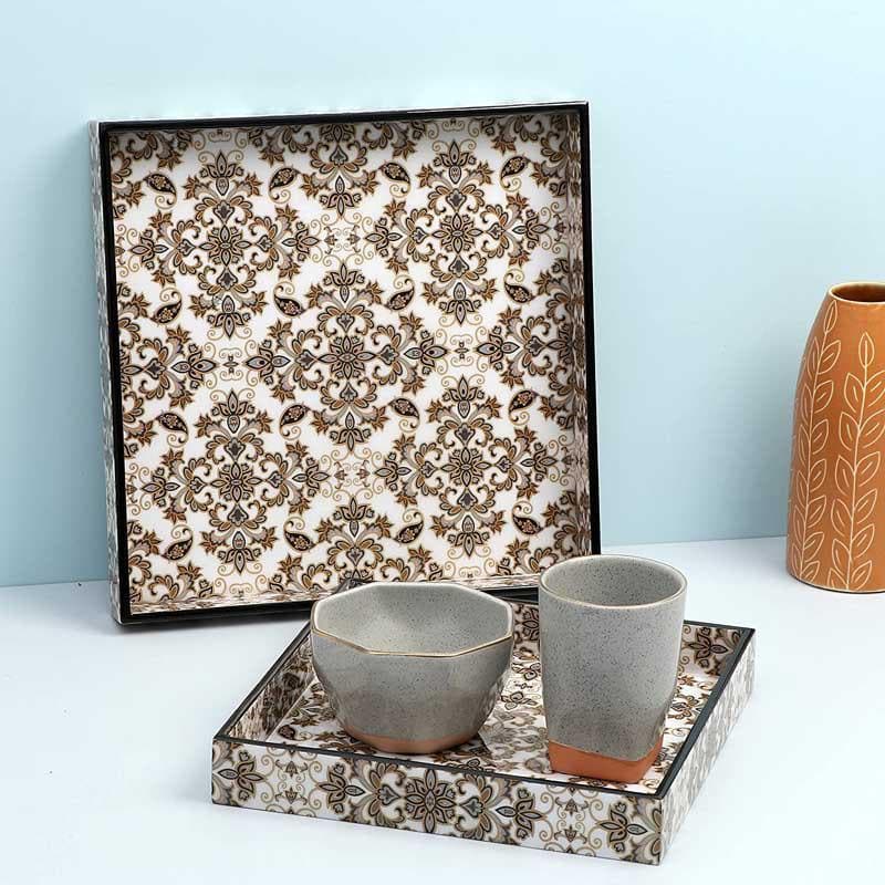 Serving Tray - Moroccan Magic Serving Tray & Coaster - Set Of Three