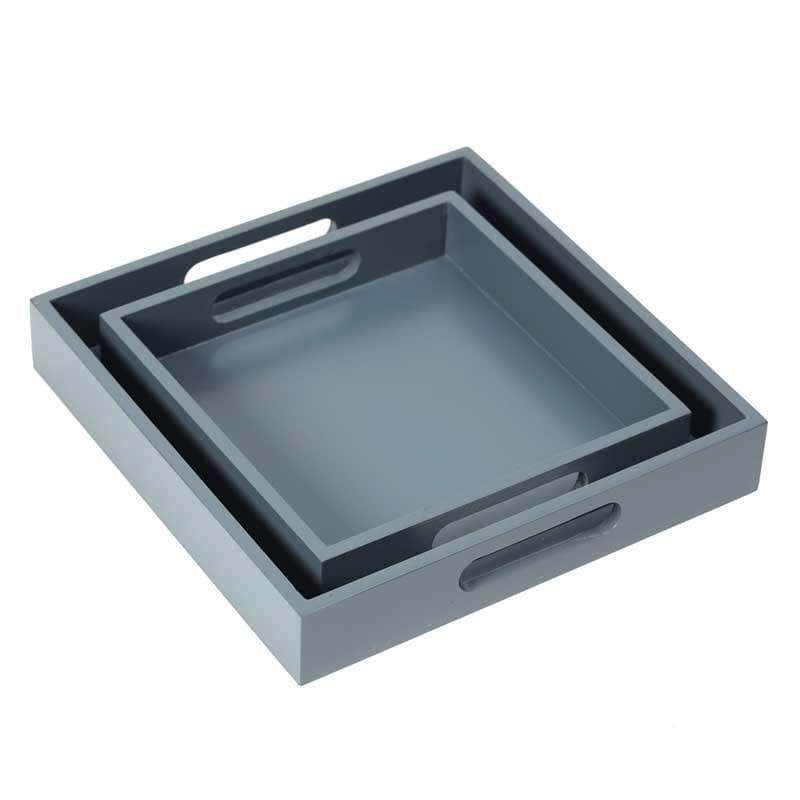 Serving Tray - Pristine Preto Serving Tray (Grey) - Set Of Two