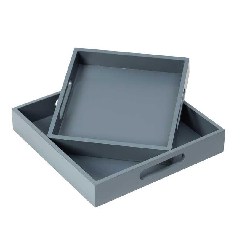 Serving Tray - Pristine Preto Serving Tray (Grey) - Set Of Two