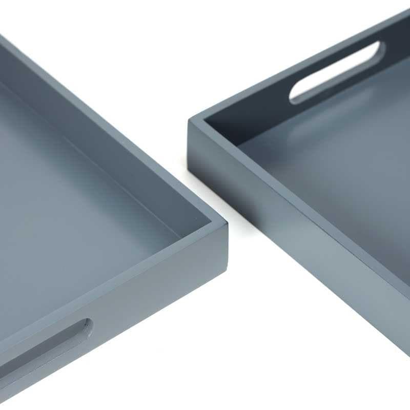 Serving Tray - Pristine Preto Serving Tray (Grey) - Set Of Two