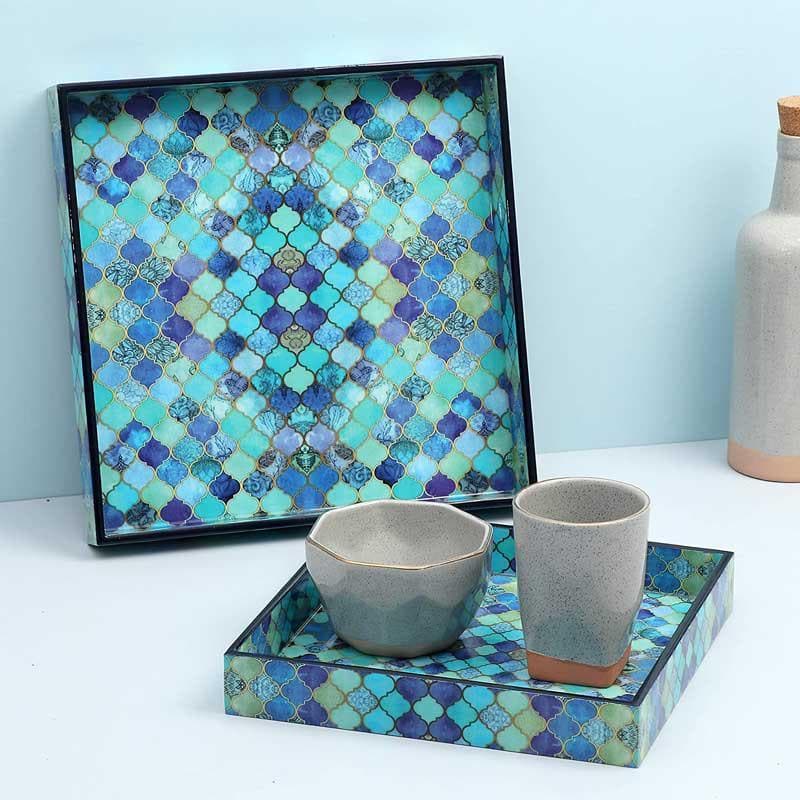 Buy Sequeel Serving Tray & Coaster - Set Of Six Serving Tray from Vaaree