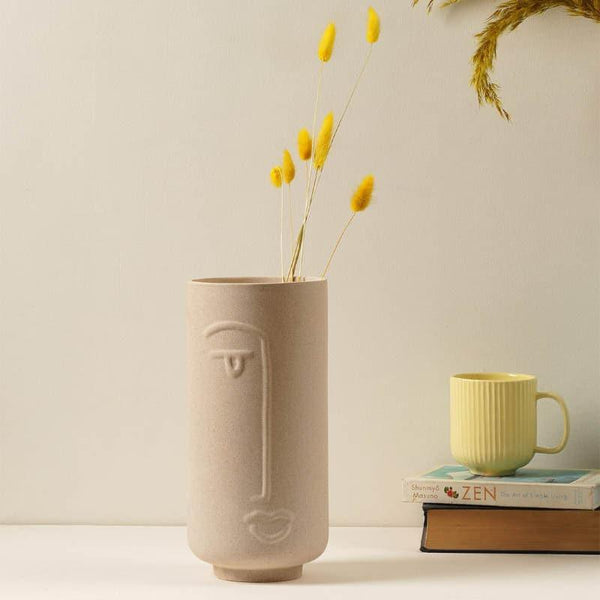 Buy Vase - Ada Face Vase - Beige at Vaaree online