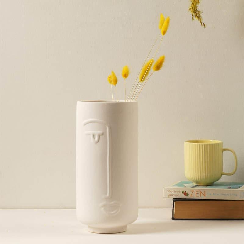 Buy Vase - Ada Face Vase - White at Vaaree online