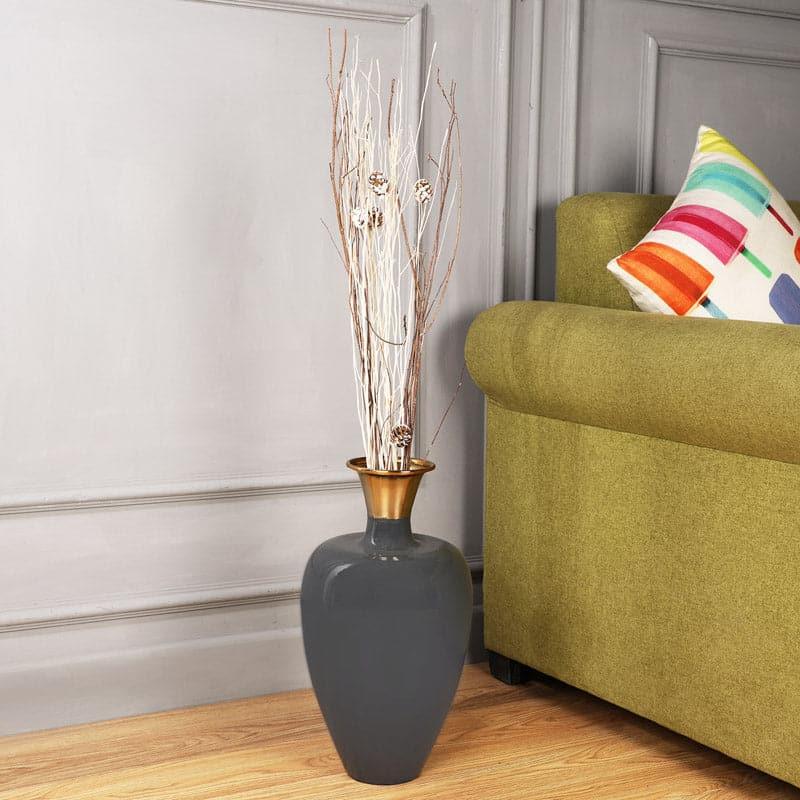 Buy Aldrich Vase - Grey Vase from Vaaree