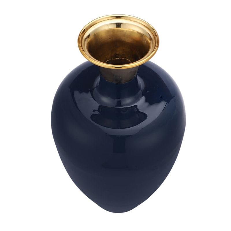 Buy Aldrich Vase - Teal Blue Vase from Vaaree