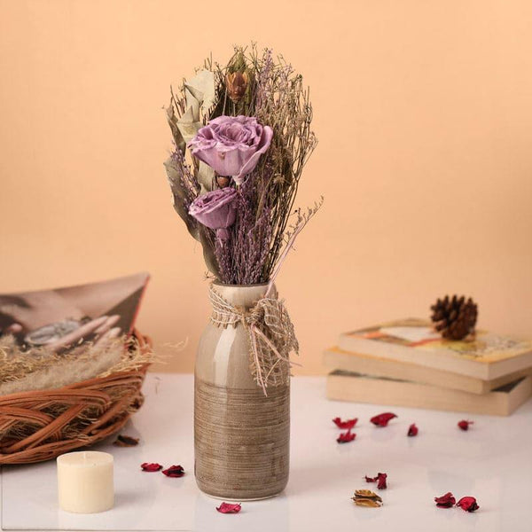 Buy Vase - Alsike Vase With Dry Flowers - Lavender at Vaaree online