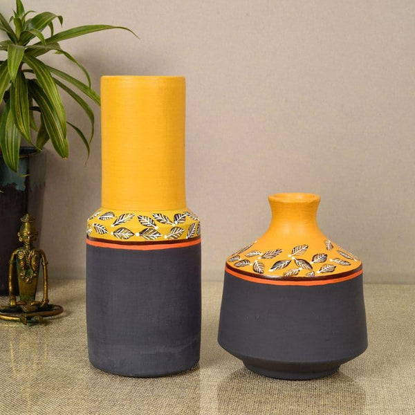Vase - Amoli Tribal Terracotta Vase - Set Of Two