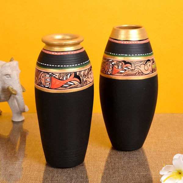 Vase - Anadya Tribal Terracotta Vase - Set Of Two