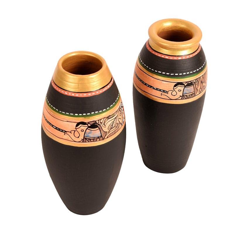 Buy Anadya Tribal Terracotta Vase - Set Of Two Vase from Vaaree