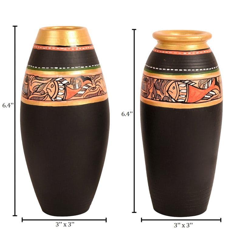 Buy Anadya Tribal Terracotta Vase - Set Of Two Vase from Vaaree