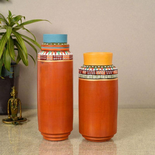 Buy Ansala Tribal Terracotta Vase - Set Of Two Vase from Vaaree