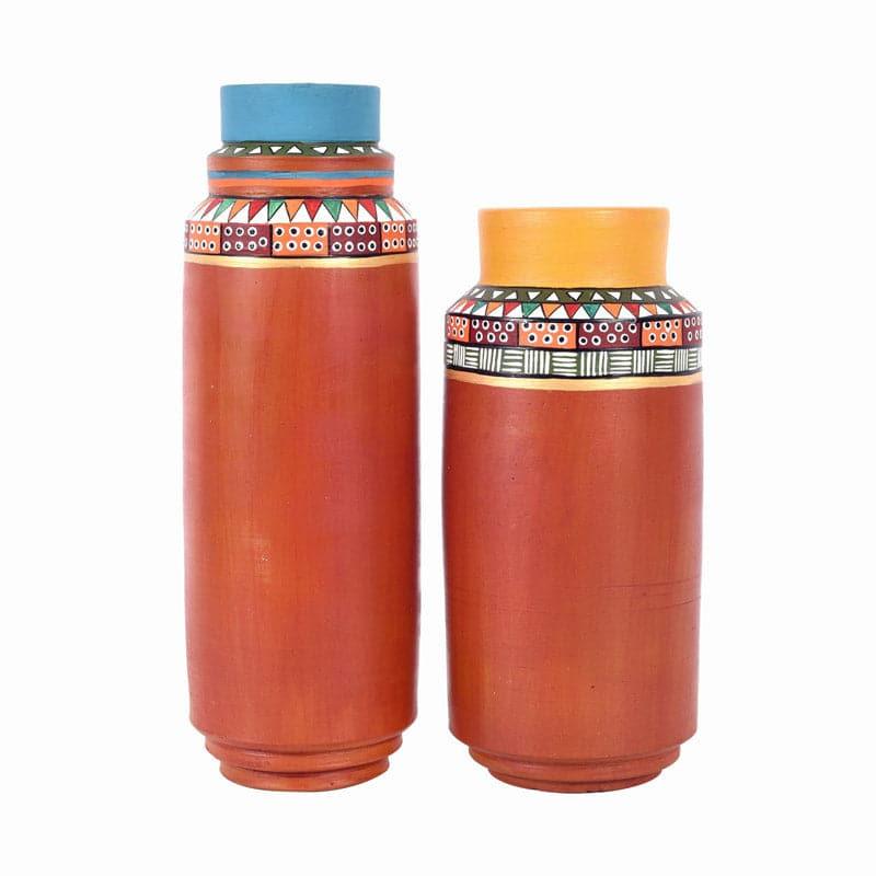 Buy Ansala Tribal Terracotta Vase - Set Of Two Vase from Vaaree