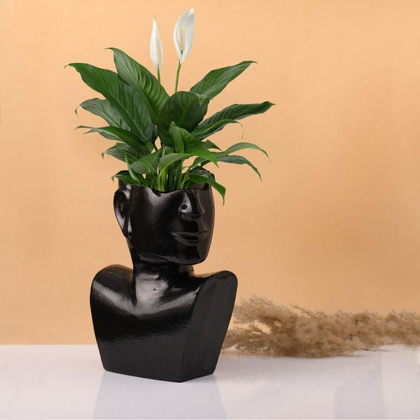 Buy Vase - Armadius Half Face Vase - Black at Vaaree online