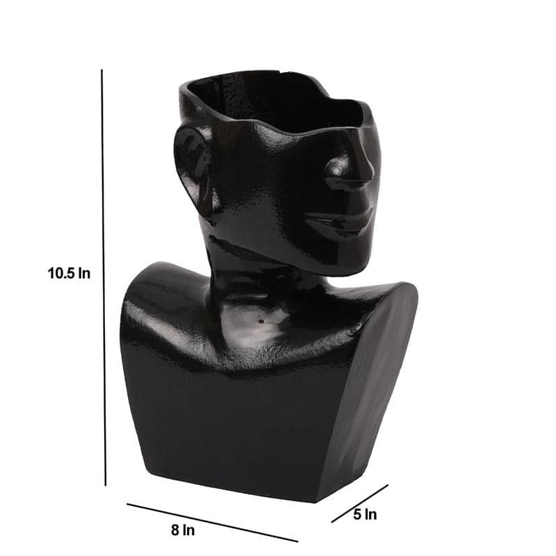 Buy Armadius Half Face Vase - Black Vase from Vaaree