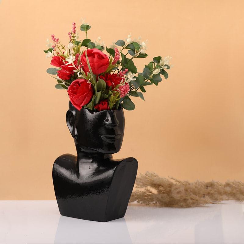 Buy Armadius Half Face Vase - Black Vase from Vaaree