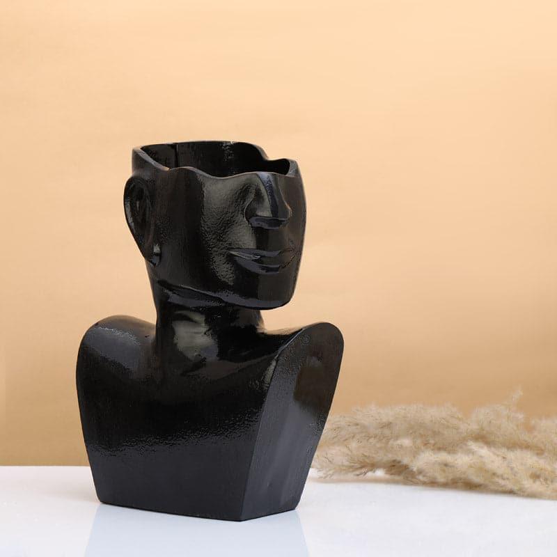 Buy Armadius Half Face Vase - Black Vase from Vaaree