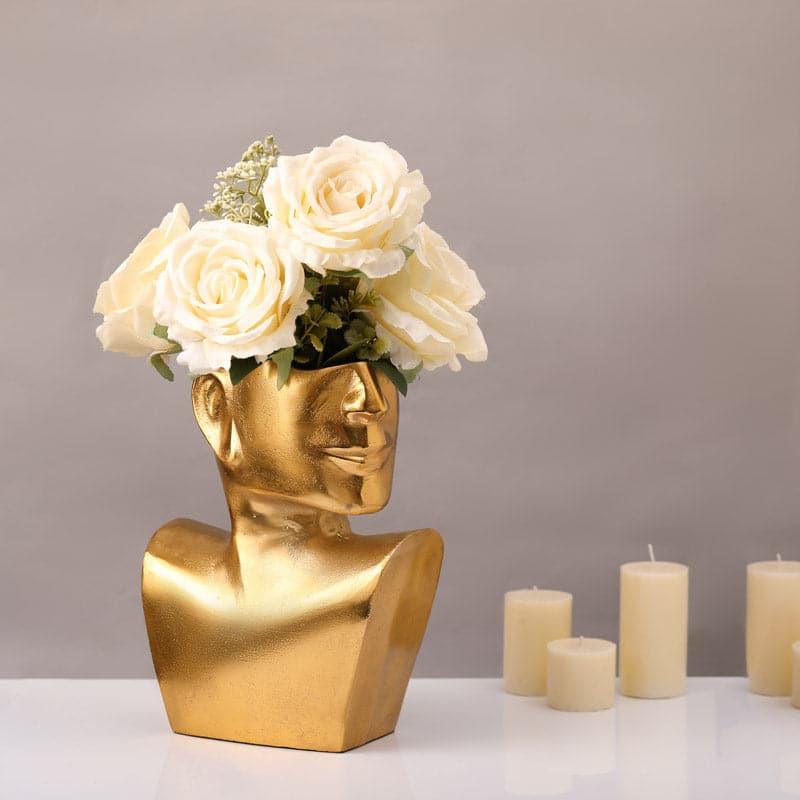 Buy Armadius Half Face Vase - Gold Vase from Vaaree