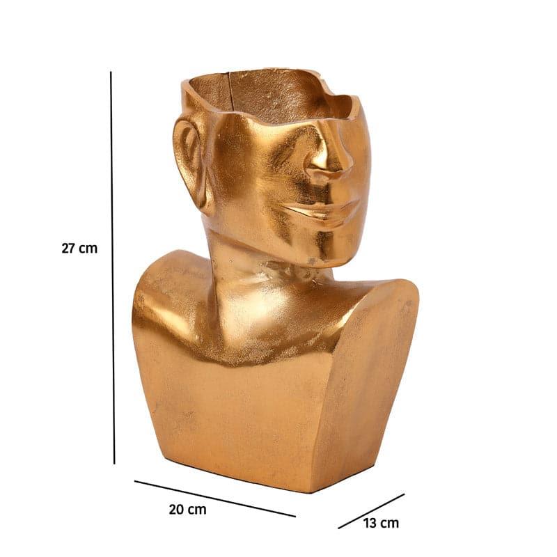 Buy Armadius Half Face Vase - Gold Vase from Vaaree