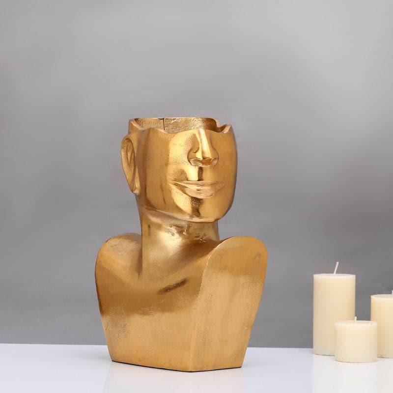 Buy Armadius Half Face Vase - Gold Vase from Vaaree