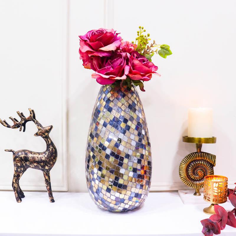 Buy Arminta Multicolored Mosaic Vase Vase from Vaaree