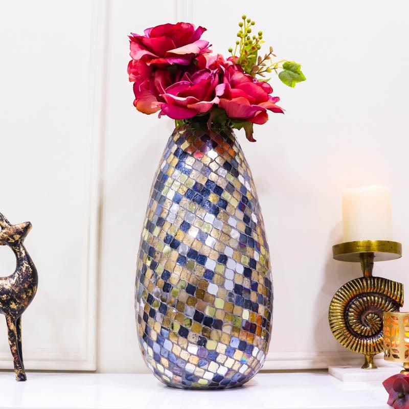 Buy Arminta Multicolored Mosaic Vase Vase from Vaaree