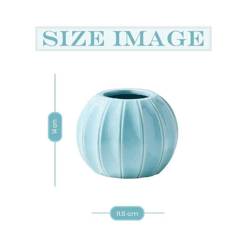 Buy Artsy Globe Vase - Blue Vase from Vaaree