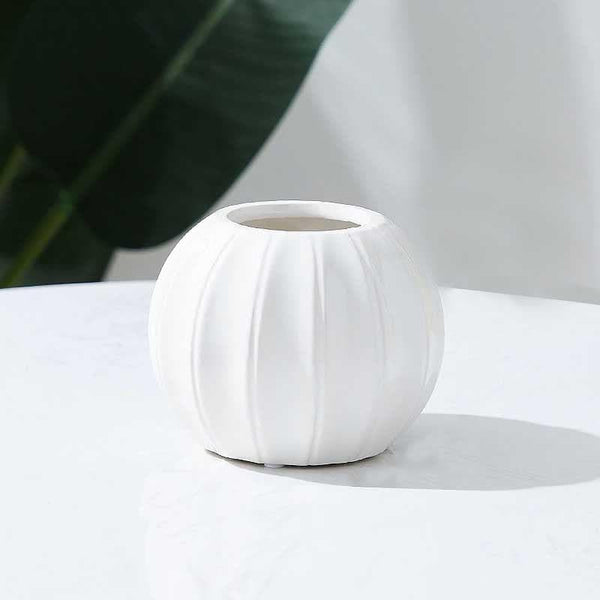 Vase - Artsy Globe Vase - White