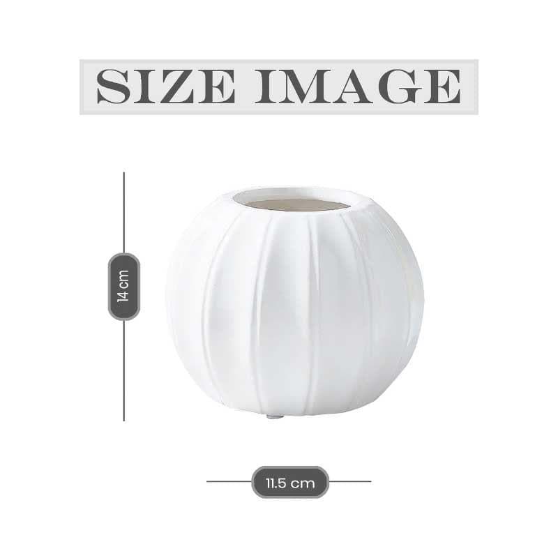 Buy Artsy Globe Vase - White Vase from Vaaree