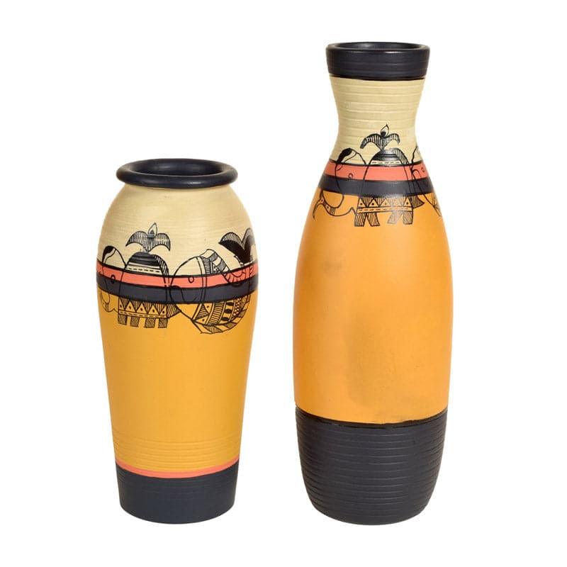 Buy Banhi Tribal Terracotta Vase - Set Of Two Vase from Vaaree