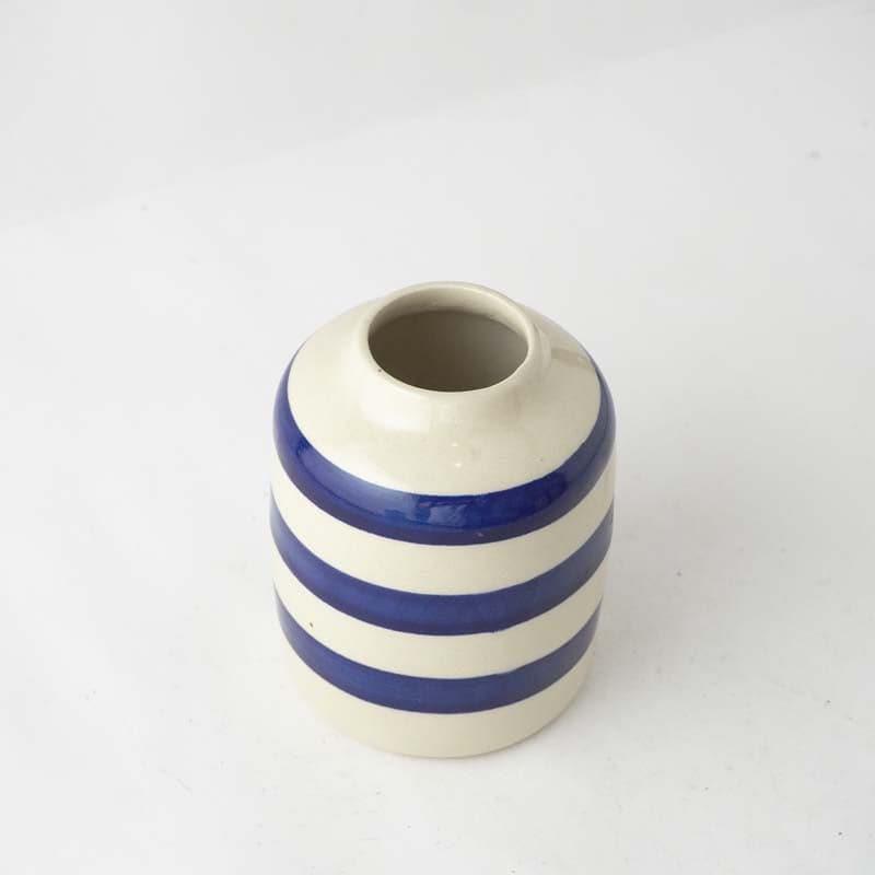 Buy Blue Eye Striped Vase Vase from Vaaree