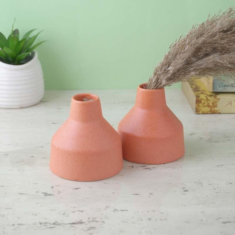 Vase - Blush Edge Ceramic Vase - Set Of Two