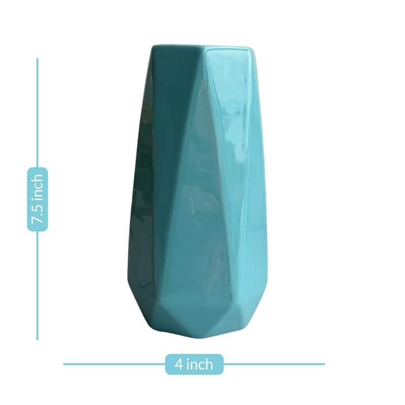 Buy Chroma Cut Ceramic Vase - Blue Vase from Vaaree