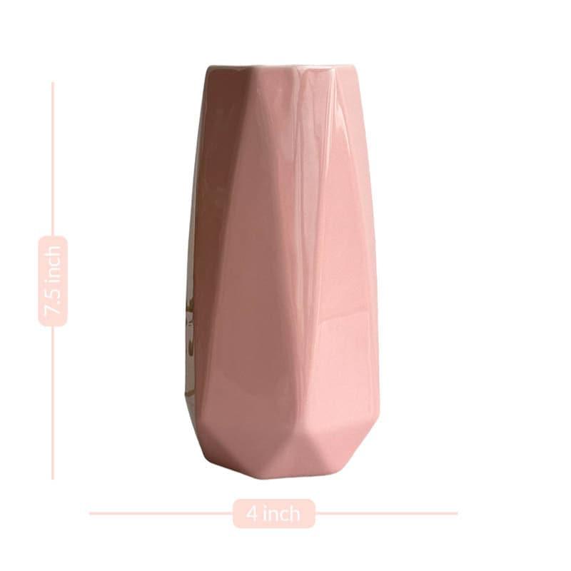 Buy Chroma Cut Ceramic Vase - Pink Vase from Vaaree