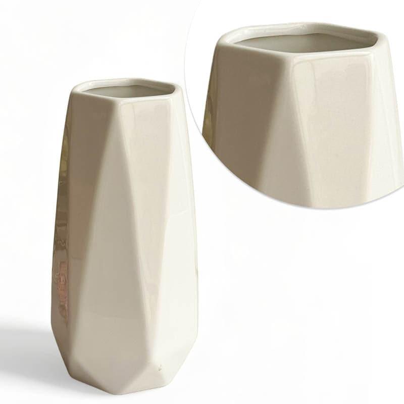 Buy Chroma Cut Ceramic Vase - White Vase from Vaaree