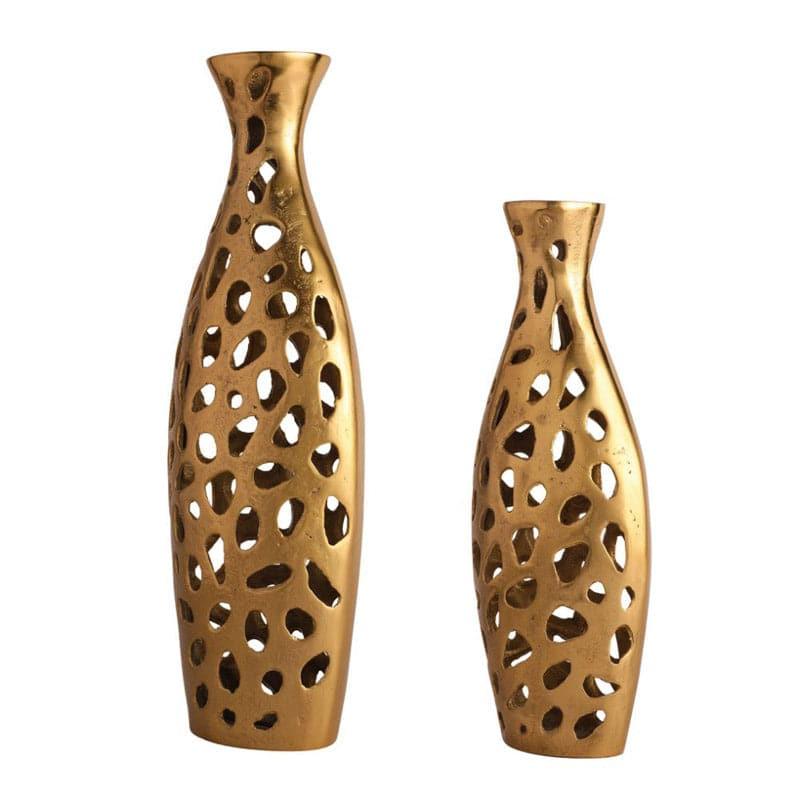 Buy Cleome Charm Vase (Gold) - Set Of Two Vase from Vaaree