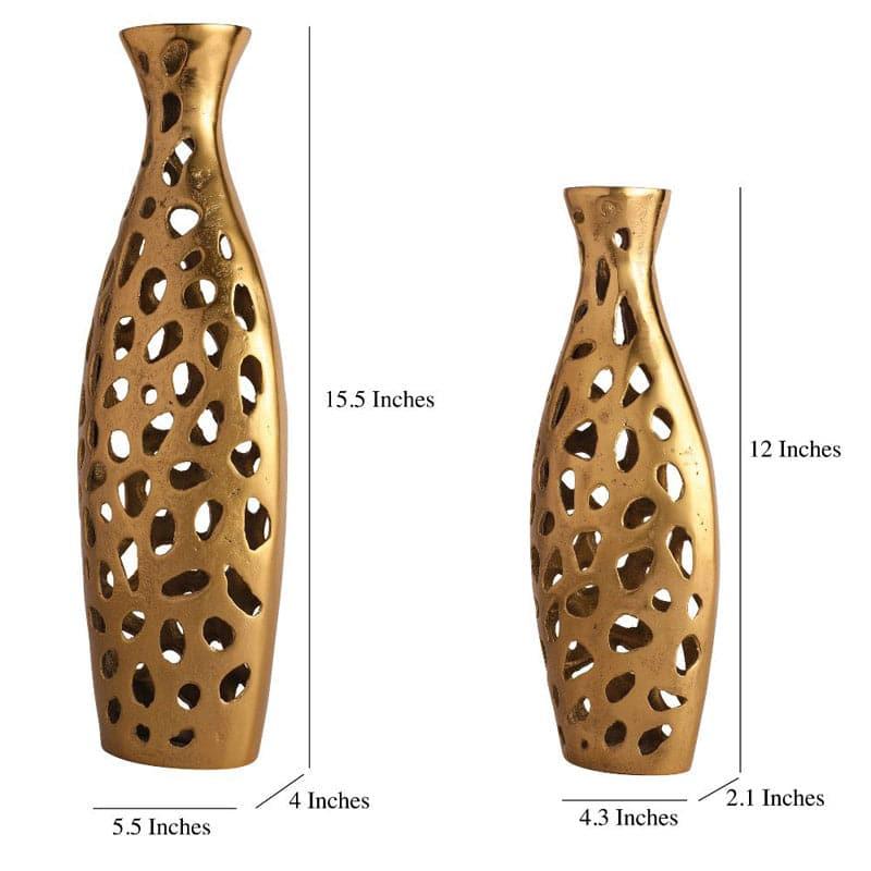 Buy Cleome Charm Vase (Gold) - Set Of Two Vase from Vaaree