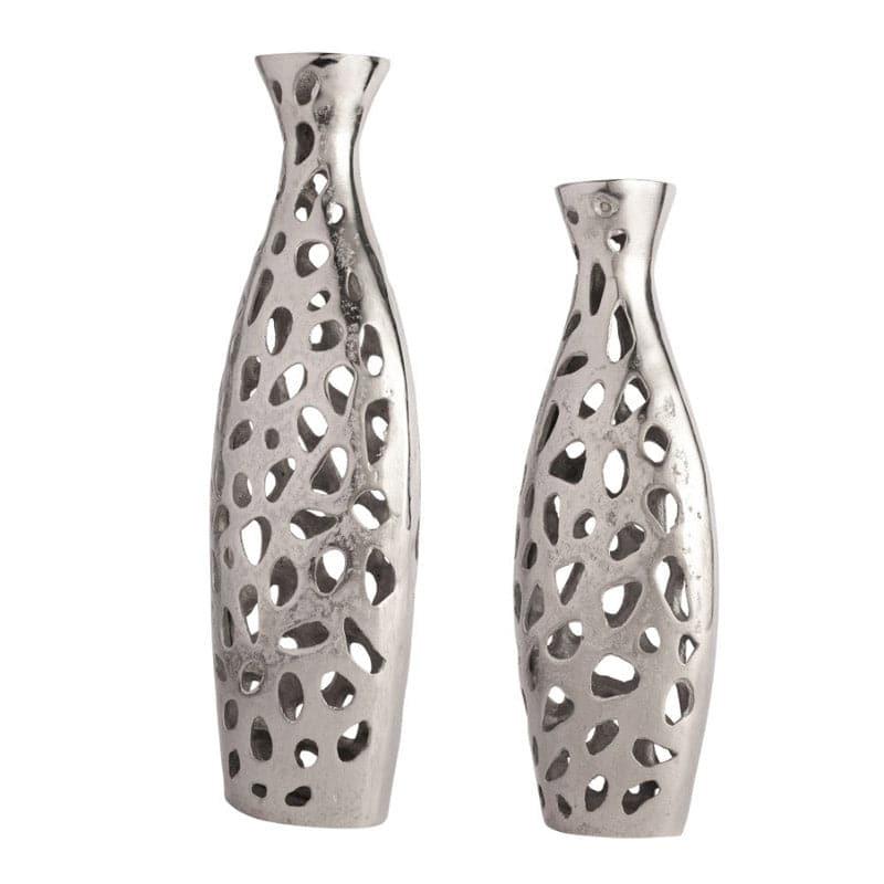 Buy Cleome Charm Vase (Silver) - Set Of Two Vase from Vaaree