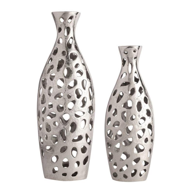 Vase - Cleome Charm Vase (Silver) - Set Of Two