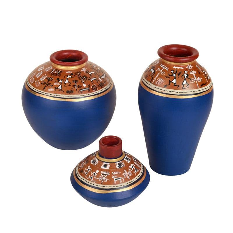 Buy Consus Tribal Terracotta Vase - Set Of Three Vase from Vaaree