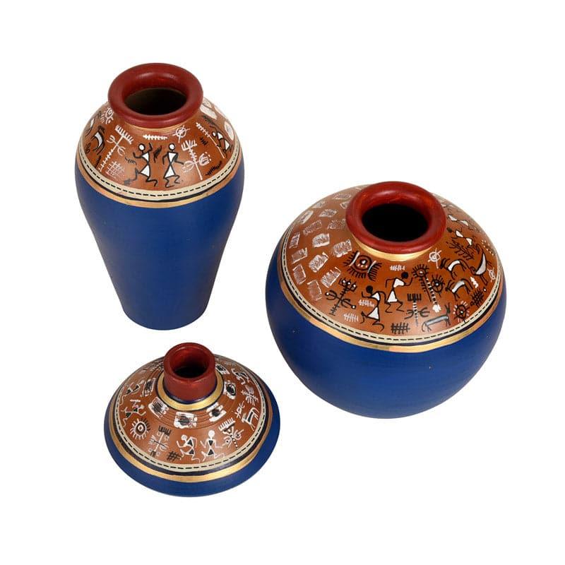 Buy Consus Tribal Terracotta Vase - Set Of Three Vase from Vaaree