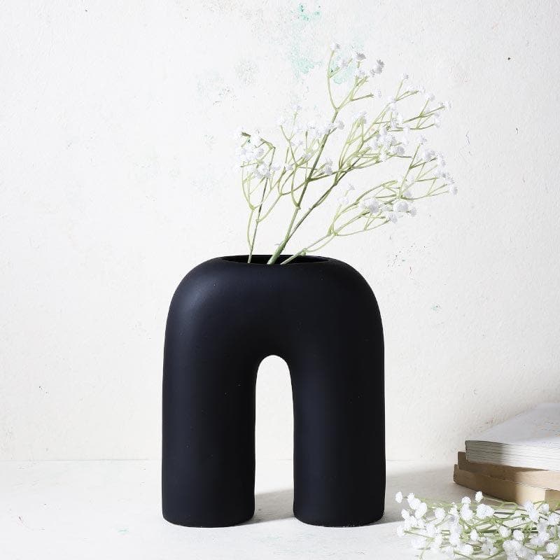 Buy Contempzo Ceramic Vase - Black Vase from Vaaree