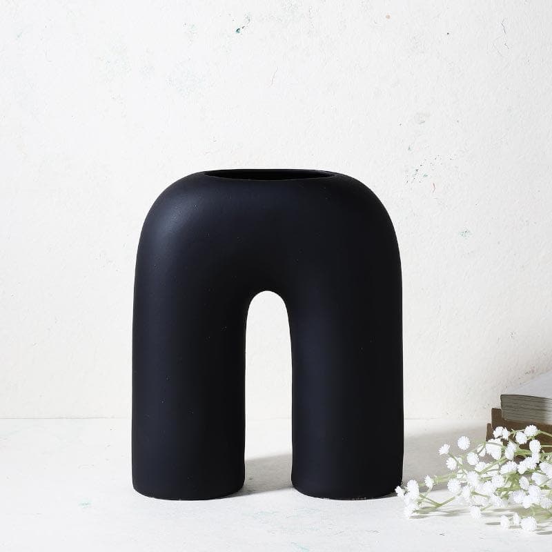 Buy Contempzo Ceramic Vase - Black Vase from Vaaree