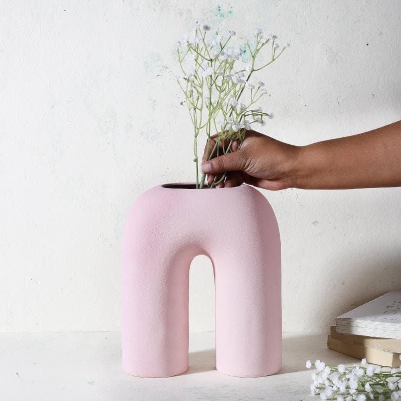 Buy Contempzo Ceramic Vase - Pink Vase from Vaaree