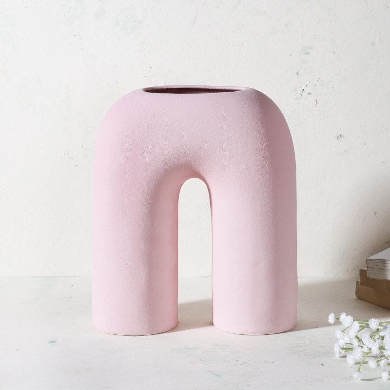 Buy Contempzo Ceramic Vase - Pink Vase from Vaaree