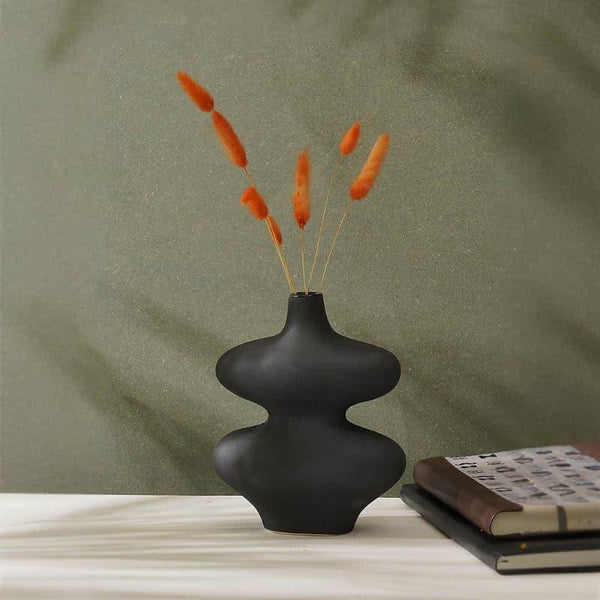 Buy Curio Mezo Vase - Black Vase from Vaaree