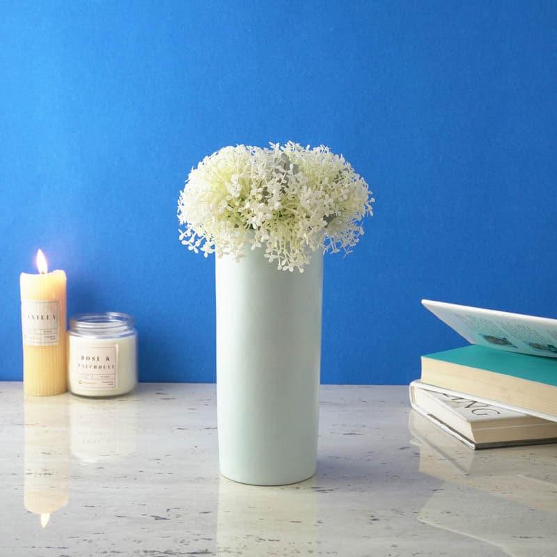 Buy Cylindric Vase - Light Blue Vase from Vaaree